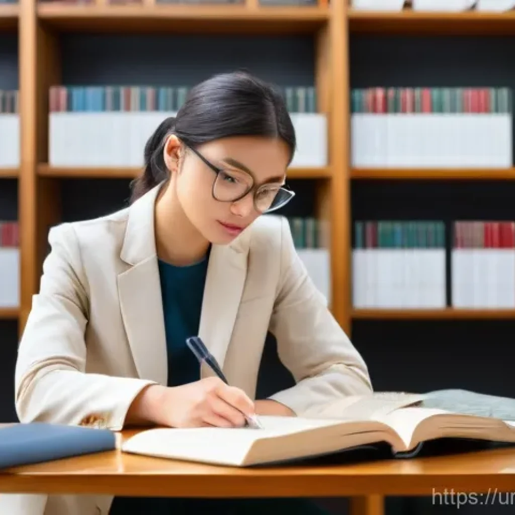 오픈소스 기여를 위한 다양한 프로젝트 유형 - A focused young woman, wearing smart casual attire including a light blazer and trousers, is seated ...