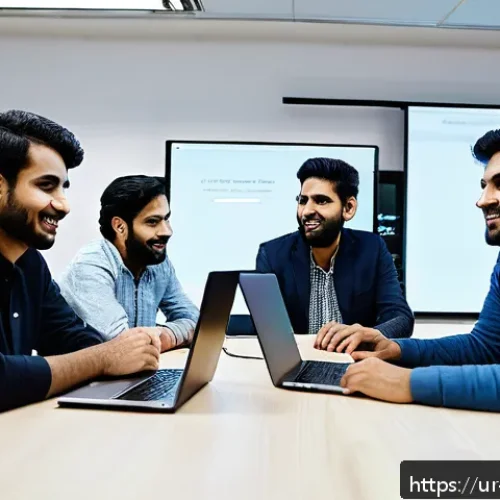 Home 30 오픈소스 기여를 위한 실습 프로그램 - A vibrant, modern coworking space filled with diverse Urdu-speaking software developers collaboratin...